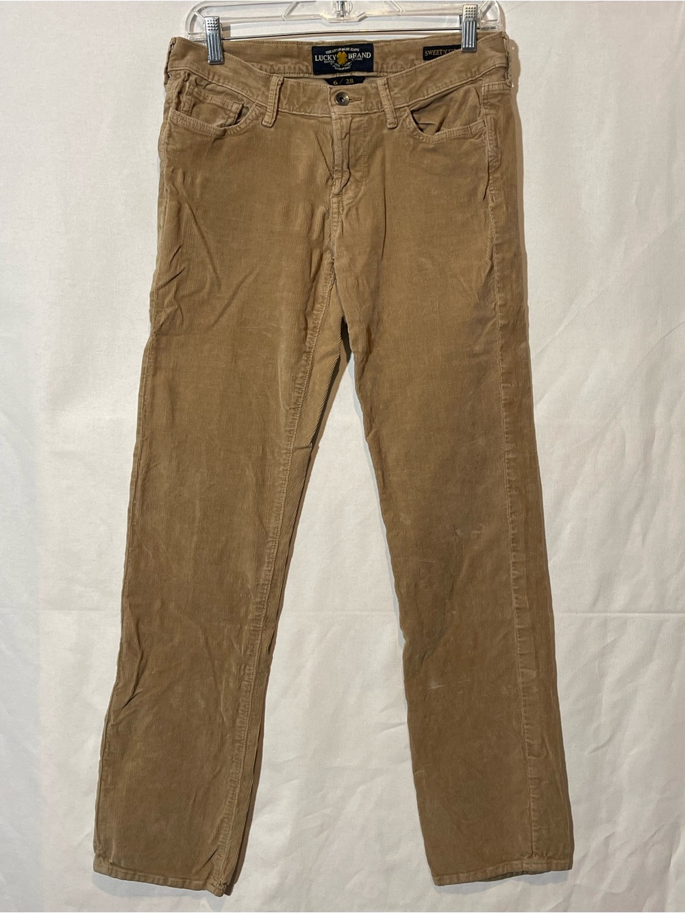 Lucky Brand Women’s Straight Leg Corduroy Pants in Tan size 6